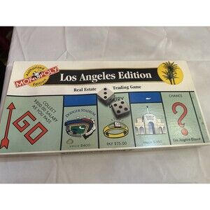 Vintage Monopoly Los Angeles Edition Real Estate Trading Hasbro Board Game